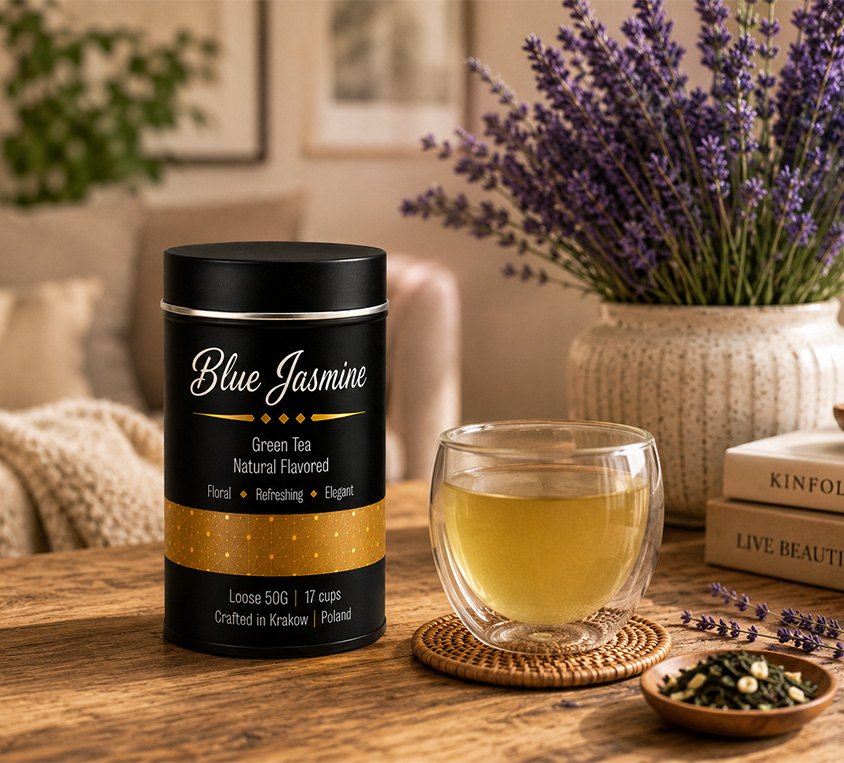 Blue Jasmine Leo Tea – herbata liściasta w metalowej puszce 50g